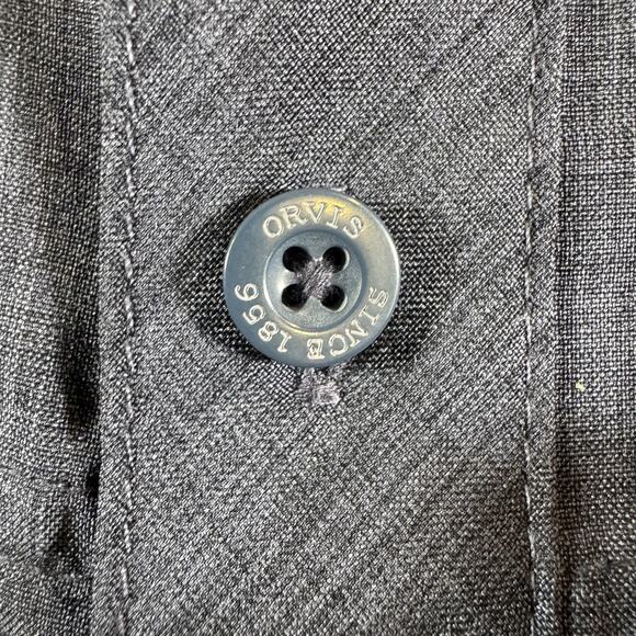 Orvis Shirt Mens Large Blue Short Sleeve Button Up Performance Outdoor Pocket - Picture 10 of 11